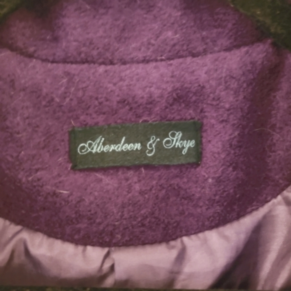 Purple pea coat, wool blend, size small from Aberdeen & Skye - Picture 7 of 11